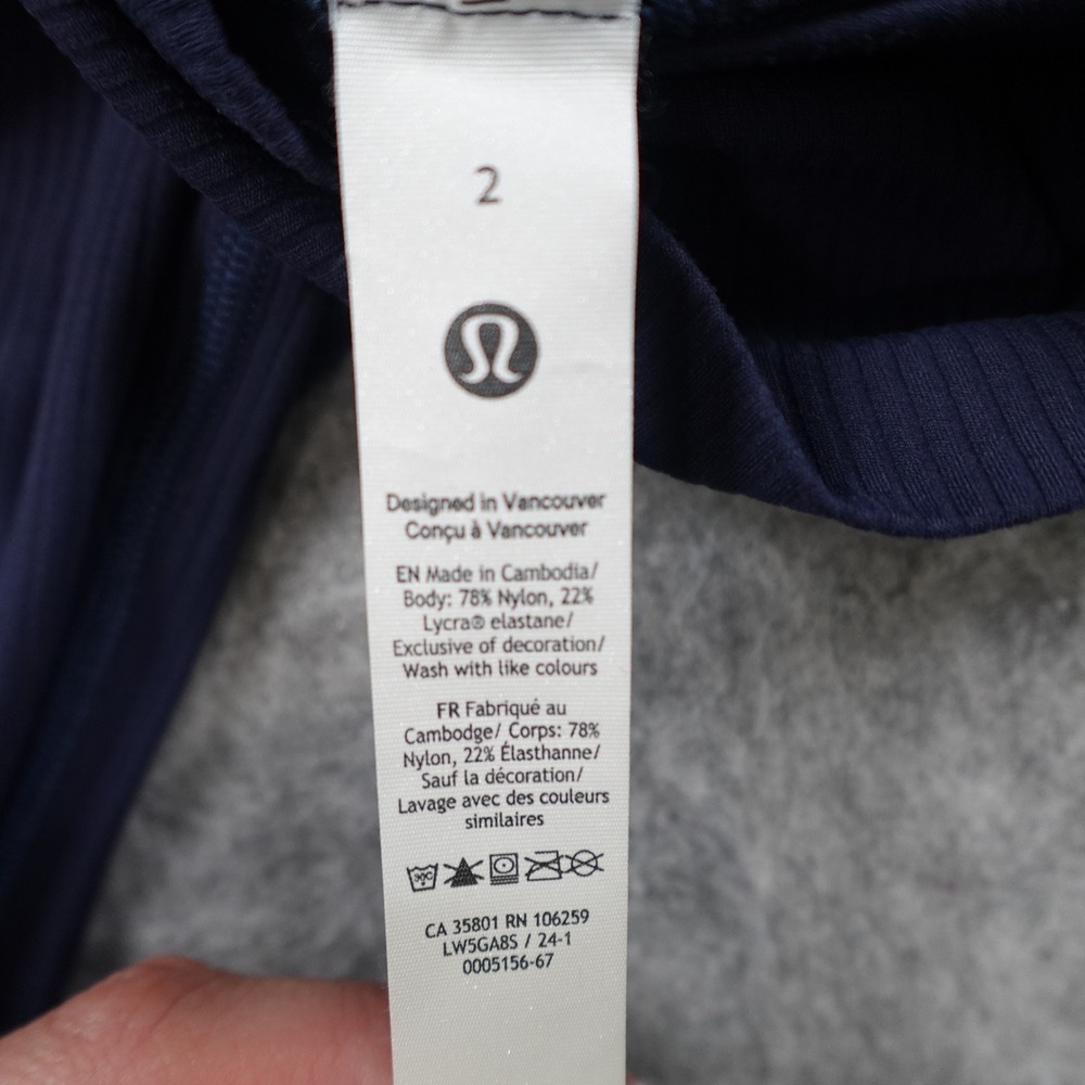 Lululemon Leggings Women 2 Navy Ribbed Align High Rise Mini Flare Pants Yoga Gym - Picture 8 of 12
